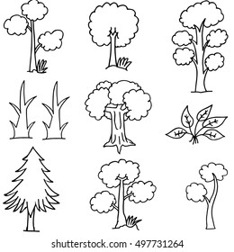 Doodle of tree nature hand draw vector art