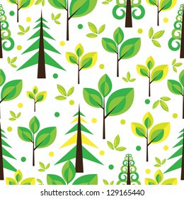 doodle tree seamless pattern