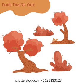 Doodle Tree Set and Foliage - Color