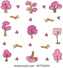 Doodle of tree style cartoon vector art illustration