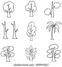 Doodle of tree unique hand draw vector art