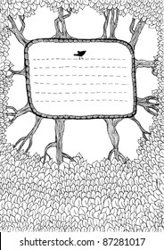 doodle trees background