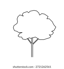 Rabiscar árvores. Ícones isolados em preto e branco no plano de fundo branco. Árvore de mola para o seu projeto. Sinal de símbolo vetorial. Plantas, projeto de paisagem. Conceito de ideia ecológica.