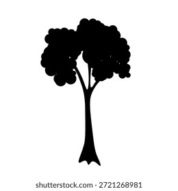 Doodle trees. Isolated black and white icons on white background. Spring tree for your design. Vector symbol sign. Plants, landscape design. Eco idea concept.
