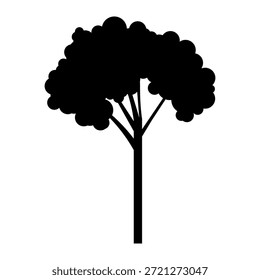 Árboles Doodle. Iconos aislados en blanco y negro sobre fondo blanco. Árbol de primavera para su diseño. Signo de símbolo de Vector. Plantas, diseño de paisajes. Concepto de idea ecológica.