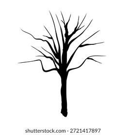 Árboles Doodle. Iconos aislados en blanco y negro sobre fondo blanco. Árbol de primavera para su diseño. Signo de símbolo de Vector. Plantas, diseño de paisajes. Concepto de idea ecológica.