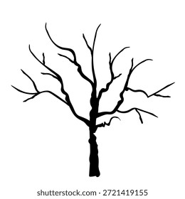Árboles Doodle. Iconos aislados en blanco y negro sobre fondo blanco. Árbol de primavera para su diseño. Signo de símbolo de Vector. Plantas, diseño de paisajes. Concepto de idea ecológica.