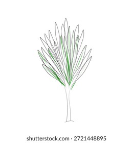 Rabiscar árvores. Ícones isolados em preto e branco no plano de fundo branco. Árvore de mola para o seu projeto. Sinal de símbolo vetorial. Plantas, projeto de paisagem. Conceito de ideia ecológica.