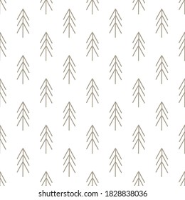 Doodle trees pattern, nursery design.Ideal for apparel,  textile printing, fabric. Vector Illustration, colour editable. 
