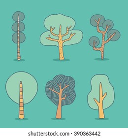 Doodle  trees set