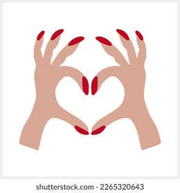 Doodle trendy heart hands clipart Hand drawn vector stock illustration EPS 10