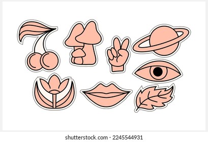 Doodle trendy life style collection clipart Hand drawn vector stock illustration EPS 10