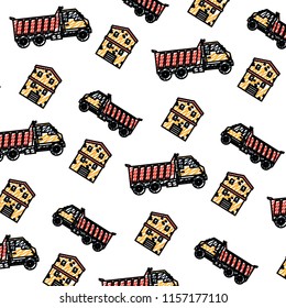 doodle truck equipment service building background