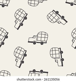 Doodle Truck seamless pattern background