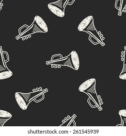 Doodle Trumpet seamless pattern background