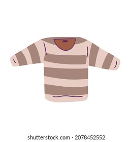 Doodle T-shirt. Rough sketch of casual clothes. Cute cartoon illustration. Isolated flat design