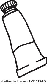 Doodle tube with paint. Hand drawn vector illustration for cards, posters, stickers and professional design.