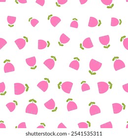 Doodle tulips seamless pattern. Floral print. Wrapping paper design for mother's day, women's day and birthday