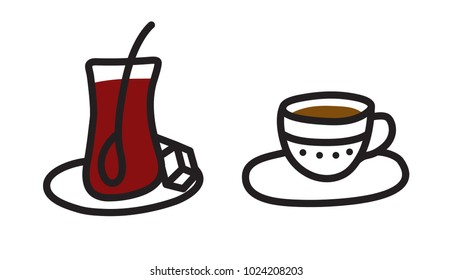 Doodle Turkish tea and coffee