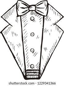 Doodle of tuxedo with bow tie