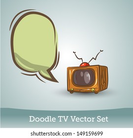 Doodle TV with speech bubble