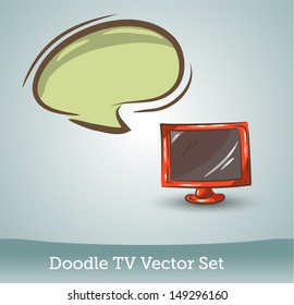 Doodle TV with speech bubble