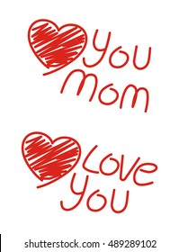 doodle type shape love of children for mother gift or present in mother day