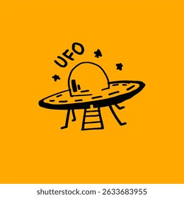 Ícone simples de ilustração de espaço de avião DOODLE