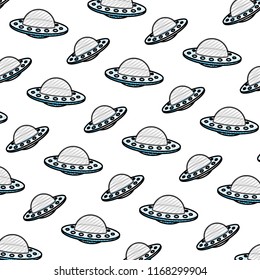 doodle ufo mystery object technology background