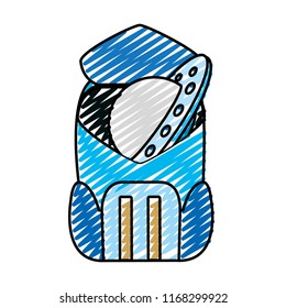 doodle ufo object technology inside backpack design