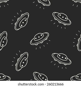 doodle UFO seamless pattern background