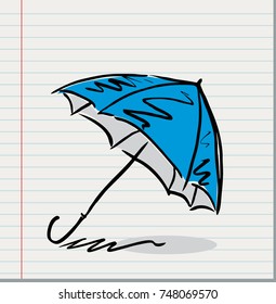 Doodle of an umbrella 