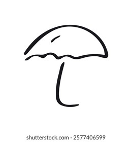 Doodle Umbrella Icon, line hand drawn vector design. Great for mobile app, web design, banner, etc