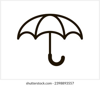 Doodle umbrella isolated. Outline icon. Logo autumn. Sketch vector stock illustration. EPS 10