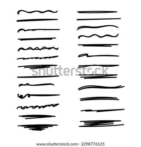 Doodle Underline Set Vector Illustration