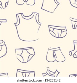 doodle underwear set  .Seamless pattern