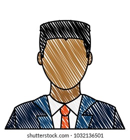doodle user elegant man with shirt and tie