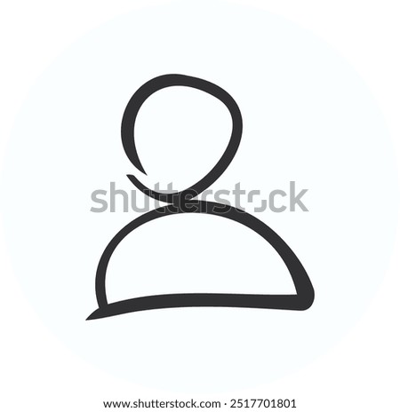 Doodle User icon, line hand drawn account profile symbol vector design. Great for mobile app, web design, etc