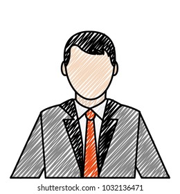 doodle user man with elegant shirt and hairstyle