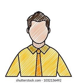 doodle user man with elegant shirt design