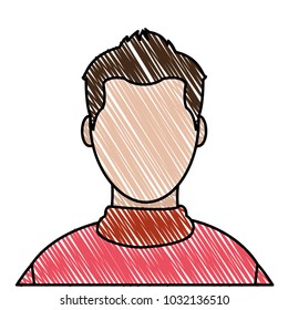 doodle user man with hair design and shirt
