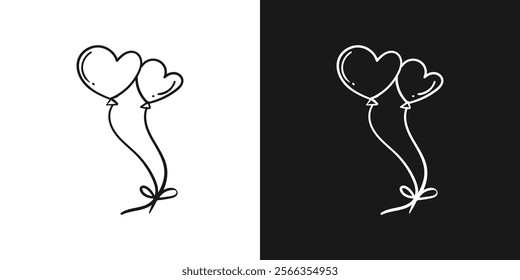 Doodle valentine love balloon vector illustration
