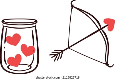 Doodle valentine's day element collection