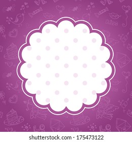 Doodle Valentines day scrapbook love postcard with hand drawn sketches