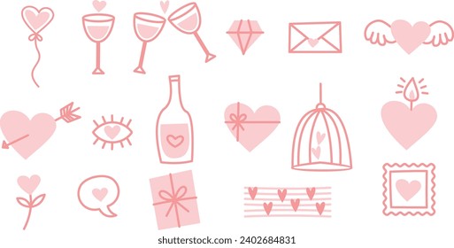 Arte vectorial del día de Doodle valentine