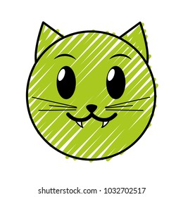doodle vampire cat face emoji expression