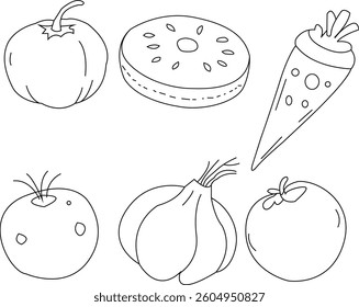 Doodle of various frutes hand-drawn