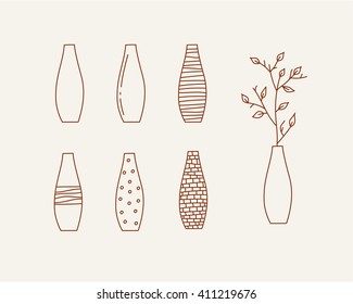 Doodle vases and flower design