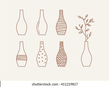 Doodle vases and flower design