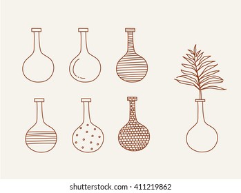 Doodle vases and flower design